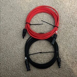 Red and Black Solar Panel Cables